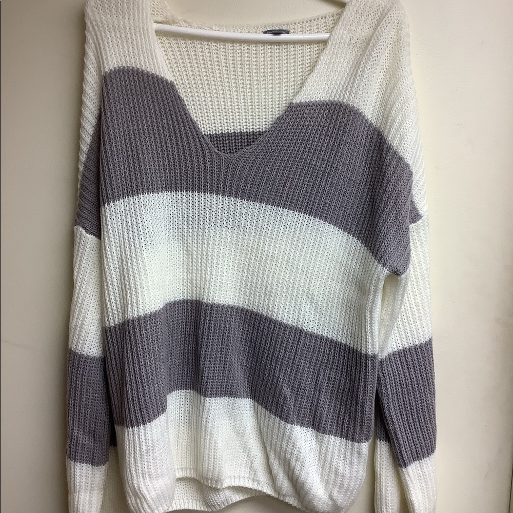Charlotte Russe striped v-neck sweater